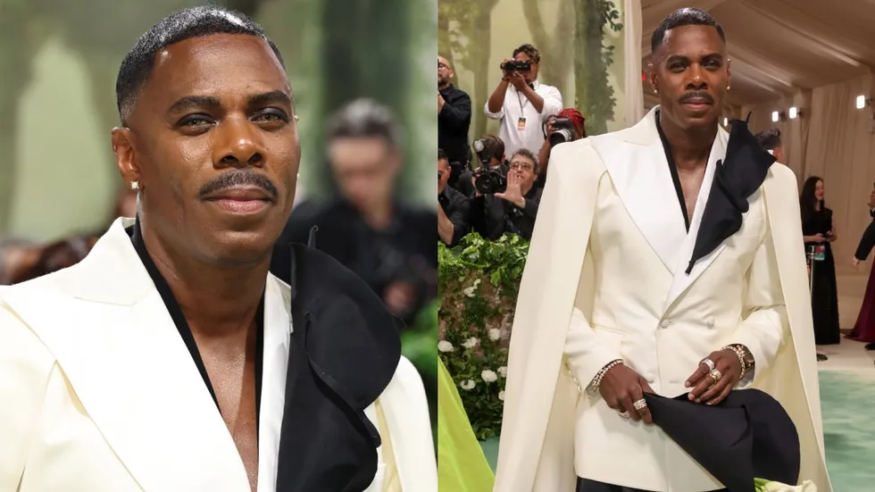 Colman Domingo in Tuxedo matching Cape Shines at the 2024 Met Gala