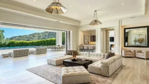 Jennifer Lopaze and Ben Affleck Beverly Hills House interior image sofa set