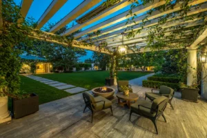 Jennifer Lopez and Ben Affleck Beverly Hills House entrance image outside sitting area